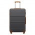 KSK2581 - Kono 28 Inch Large Capacity ABS+PC Hard Shell Suitcase, TSA Lock YKK Zipper 360° Silent Spinner Wheels Luggage - Grey And Brown