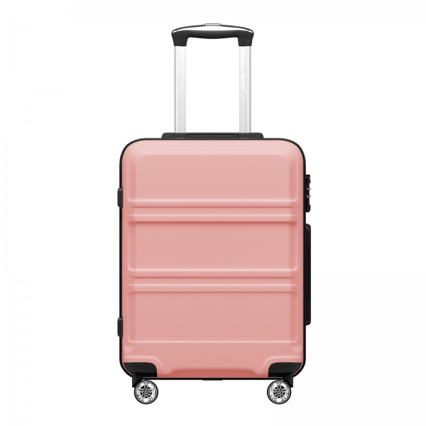 KSK2581 - Kono 20‑Zoll‑Hartschalen‑Kabinenkoffer aus ABS+PC, TSA‑Schloss, YKK‑Reißverschluss, 360° TPE‑Leichtlaufrollen Handgepäck – Nude und Schwarz