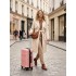 KSK2581 - Kono 24 Inch ABS+PC Hard Shell Suitcase, TSA Lock YKK Zipper 360° Spinner Wheels Medium Checked Luggage - Nude And Black
