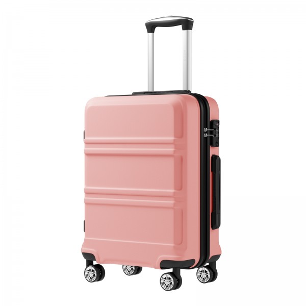 KSK2581 - Kono 20‑Zoll‑Hartschalen‑Kabinenkoffer aus ABS+PC, TSA‑Schloss, YKK‑Reißverschluss, 360° TPE‑Leichtlaufrollen Handgepäck – Nude und Schwarz