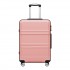 KSK2581 - Kono 24 Inch ABS+PC Hard Shell Suitcase, TSA Lock YKK Zipper 360° Spinner Wheels Medium Checked Luggage - Nude And Black