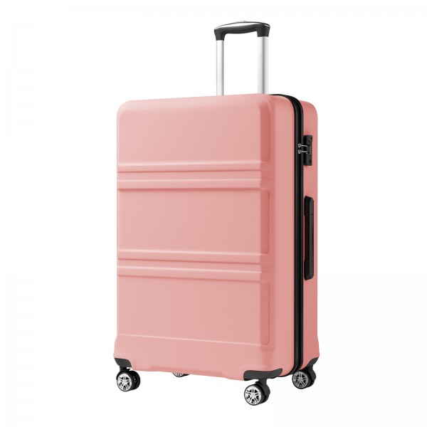 KSK2581 - Kono 28 Inch Large Capacity ABS+PC Hard Shell Suitcase, TSA Lock YKK Zipper 360° Silent Spinner Wheels Luggage - Nude And Black
