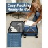 KSK2581 - Kono 24 Inch ABS+PC Hard Shell Suitcase, TSA Lock YKK Zipper 360° Spinner Wheels Medium Checked Luggage - Navy And Black