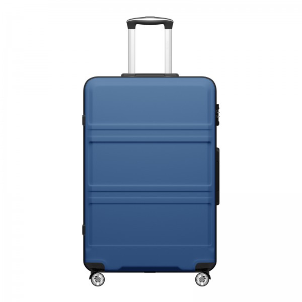 KSK2581 - Kono 28 Inch Large Capacity ABS+PC Hard Shell Suitcase, TSA Lock YKK Zipper 360° Silent Spinner Wheels Luggage - Navy And Black