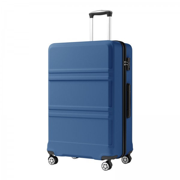 KSK2581 - Kono 28 Inch Large Capacity ABS+PC Hard Shell Suitcase, TSA Lock YKK Zipper 360° Silent Spinner Wheels Luggage - Navy And Black