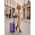 KSK2581 - Kono 24 Inch ABS+PC Hard Shell Suitcase, TSA Lock YKK Zipper 360° Spinner Wheels Medium Checked Luggage - Purple And Black