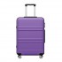 KSK2581 - Kono 24 Inch ABS+PC Hard Shell Suitcase, TSA Lock YKK Zipper 360° Spinner Wheels Medium Checked Luggage - Purple And Black