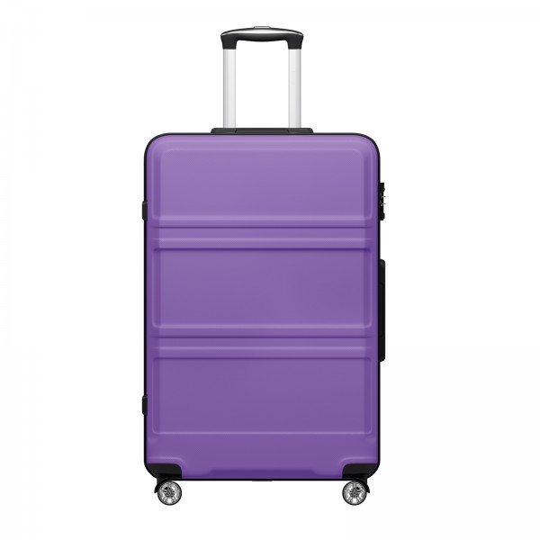KSK2581 - Kono 28 Inch Large Capacity ABS+PC Hard Shell Suitcase, TSA Lock YKK Zipper 360° Silent Spinner Wheels Luggage - Purple And Black