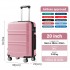 KSK2581 - Kono 20 Inch ABS+PC Hard Shell Cabin Suitcase, TSA Lock YKK Zipper 360° TPE Spinner Wheels Carry On Luggage - Pink And Black