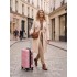 KSK2581 - Kono 28 Inch Large Capacity ABS+PC Hard Shell Suitcase, TSA Lock YKK Zipper 360° Silent Spinner Wheels Luggage - Pink And Black