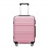 KSK2581 - Kono 20 Inch ABS+PC Hard Shell Cabin Suitcase, TSA Lock YKK Zipper 360° TPE Spinner Wheels Carry On Luggage - Pink And Black