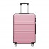 KSK2581 - Kono 24 Inch ABS+PC Hard Shell Suitcase, TSA Lock YKK Zipper 360° Spinner Wheels Medium Checked Luggage - Pink And Black