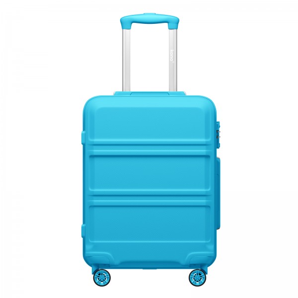 KSK2581 - Kono 20‑Zoll‑Hartschalen‑Kabinenkoffer aus ABS+PC, TSA‑Schloss, YKK‑Reißverschluss, 360° TPE‑Leichtlaufrollen Handgepäck – Rotkehlchen‑Eiblau