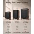 KSK2584 - Kono Scratch-Resistant 3-Piece Hard Shell Luggage Set with Horizontal Stripe Design, Brown Accents & Spinner Wheels - Black and Brown
