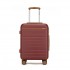 KSK2584 - Kono Kratzfester 20-Zoll-Hartschalen-Kabinenkoffer mit horizontalem Streifendesign, braunen Akzenten und Spinner-Rädern - Burgund und Braun