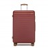 KSK2584 - Kono Kratzerresistente 28-Zoll Hartschalenreisetasche mit horizontalem Streifendesign, braunen Akzenten und Spinner-Rädern - Burgund und Braun