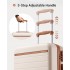 KSK2584 - Kono Scratch-Resistant 24-Inch Hard Shell Medium Check-In Suitcase with Horizontal Stripe Design, Brown Accents & Spinner Wheels - Cream and Brown