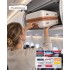 KSK2584 - Kono Scratch-Resistant 20-Inch Hard Shell Cabin Suitcase with Horizontal Stripe Design, Brown Accents & Spinner Wheels - Cream and Brown