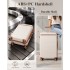 KSK2584 - Kono Scratch-Resistant 24-Inch Hard Shell Medium Check-In Suitcase with Horizontal Stripe Design, Brown Accents & Spinner Wheels - Cream and Brown