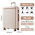 KSK2584 - Kono Scratch-Resistant 28-Inch Large Hard Shell Suitcase with Horizontal Stripe Design, Brown Accents & Spinner Wheels - Cream and Brown