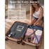 KSK2584 - Kono Scratch-Resistant 28-Inch Large Hard Shell Suitcase with Horizontal Stripe Design, Brown Accents & Spinner Wheels - Cream and Brown