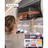 KSK2584 - Kono Kratzfester 20-Zoll-Hartschalen-Kabinenkoffer mit horizontalem Streifendesign, braunen Akzenten und Spinner-Rädern - Grau und Braun