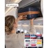 KSK2584 - Kono Scratch-Resistant 20-Inch Hard Shell Cabin Suitcase with Horizontal Stripe Design, Brown Accents & Spinner Wheels - Navy and Brown