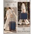 KSK2584 - Kono Scratch-Resistant 3-Piece Hard Shell Luggage Set with Horizontal Stripe Design, Brown Accents & Spinner Wheels - Navy and Brown