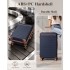 KSK2584 - Kono Scratch-Resistant 3-Piece Hard Shell Luggage Set with Horizontal Stripe Design, Brown Accents & Spinner Wheels - Navy and Brown