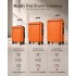 KSK2584 - Kono 3-teiliges Hard-Shell Gepäckset mit horizontalem Streifenmuster - Orange und Schwarz