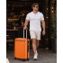 KSK2584 - Kono Kratzfeste 24-Zoll Hartschalen-Mittelgepäck mit horizontalem Streifenmuster - Orange und Schwarz