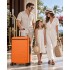 KSK2584 - Kono Kratzerresistente 28-Zoll Hartschalenreisetasche mit horizontalem Streifendesign - Orange und Schwarz