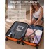 KSK2584 - Kono Kratzerresistente 28-Zoll Hartschalenreisetasche mit horizontalem Streifendesign - Orange und Schwarz