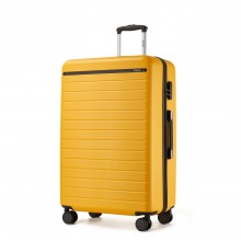 KSK2584 - Kono Scratch-Resistant 28-Inch Large Hard Shell Suitcase with Horizontal Stripe Design - Yellow And Black