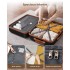 KSK2591 - Kono 20/24/28 inch PP Modern Scratch-Resistant Suitcase Set with TSA Lock & Stylish Brown Accents - Black and Brown