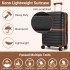 KSK2592+EA2212 - Kono 20 Inch ABS+PC Hard Shell Cabin Suitcase Set with Travel Bag & Toiletry Pouch - Black and Brown