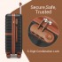 KSK2592+EA2212 - Kono 20 Inch ABS+PC Hard Shell Cabin Suitcase Set with Travel Bag & Toiletry Pouch - Black and Brown