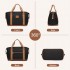 KSK2592+EA2212 - Kono 20 Inch ABS+PC Hard Shell Cabin Suitcase Set with Travel Bag & Toiletry Pouch - Black and Brown
