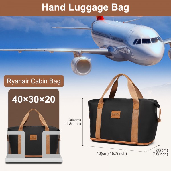 KSK2592+EA2212 - Kono 28 Inch Large ABS+PC Hard Shell Suitcase Set with Travel Bag & Toiletry Pouch - Black and Brown