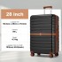KSK2592+EA2212 - Kono 28 Inch Large ABS+PC Hard Shell Suitcase Set with Travel Bag & Toiletry Pouch - Black and Brown