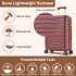 KSK2592 - Kono ABS+PC 28-Inch Striped Design with Colour-Block Details Large Checked Luggage for Longer Travels - Burgundy and Brown