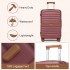 KSK2592 - Kono ABS+PC 28-Inch Striped Design with Colour-Block Details Large Checked Luggage for Longer Travels - Burgundy and Brown