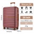 KSK2592 - Kono ABS+PC 28-Inch Striped Design with Colour-Block Details Large Checked Luggage for Longer Travels - Burgundy and Brown
