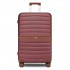 KSK2592 - Kono ABS+PC 28-Inch Striped Design with Colour-Block Details Large Checked Luggage for Longer Travels - Burgundy and Brown