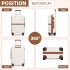 KSK2592+EA2212 - Kono 28 Inch Large ABS+PC Hard Shell Suitcase Set with Travel Bag & Toiletry Pouch - Cream and Brown