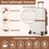 KSK2592+EA2212 - Kono 28 Inch Large ABS+PC Hard Shell Suitcase Set with Travel Bag & Toiletry Pouch - Cream and Brown