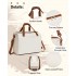 KSK2592+TVK2521 - Kono 20 Inch ABS+PC Cabin Suitcase with Travel Bag, Carry‑On Luggage Set - Cream and Brown