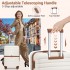KSK2592+TVK2521 - Kono 20 Inch ABS+PC Cabin Suitcase with Travel Bag, Carry‑On Luggage Set - Cream and Brown