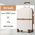 KSK2592+EA2212 - Kono 24 Zoll ABS+PC Hartschalen‑Koffer‑Set mit Reisetasche & Kulturbeutel‑ Creme‑und‑braun