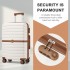 KSK2592+EA2212 - Kono 3‑teiliges ABS+PC‑Koffers‑Set mit Reisetasche & Kulturbeutel ‑ Creme Und Braun